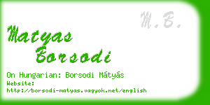 matyas borsodi business card