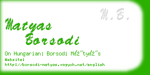 matyas borsodi business card